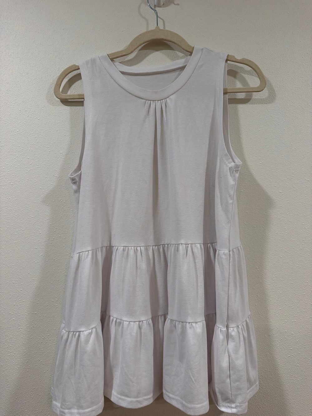 White Tiered Ruffle Sleeveless Top